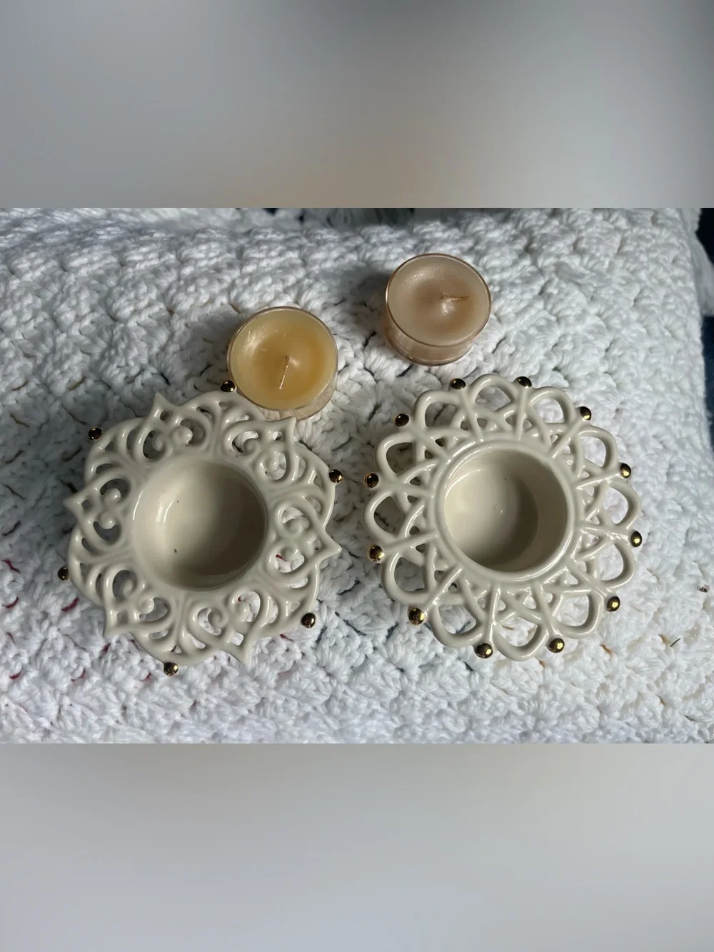 Lenox - Snow Lights- Shimmer and Sparkle- Decorative Tealight Holders